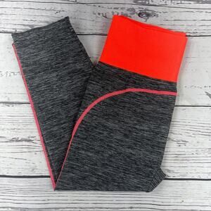 FC neon orange workout capris wide waistband